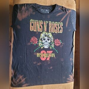 Guns n' Rose's 1987 UK Destruction Tour T Shirt, XL, Black